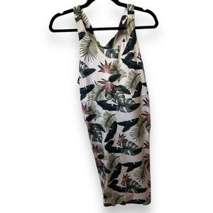Freedom Trail x Kyodan Floral Tropical Lined Racerback Cross Back Dress XL